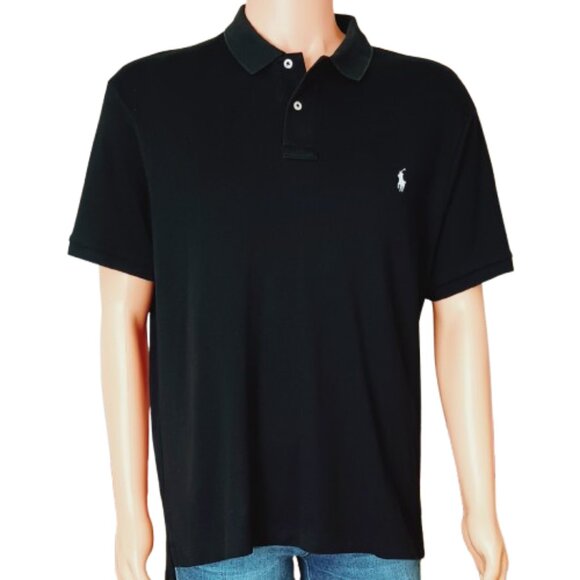 Polo Ralph Lauren Vintage Shirt XL Classic Black Short Sleeve Single Stitch - Picture 3 of 7